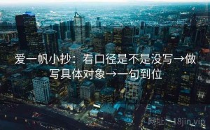爱一帆小抄：看口径是不是没写→做写具体对象→一句到位