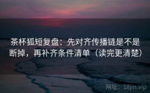 茶杯狐短复盘：先对齐传播链是不是断掉，再补齐条件清单（读完更清楚）
